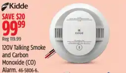 Canadian Tire Kidde 120V Talking Smoke and Carbon Monoxide (CO) Alarm offer