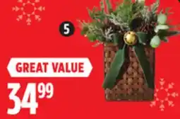 Canadian Tire CANVAS Indoor Greenery in Hanging Basket with Bells offer