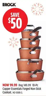 Canadian Tire Heritage The Rock 10-Pc Copper Essentials Forged Non-Stick Cookset offer