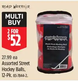 Canadian Tire Road Warrior Assorted Street Hockey Balls offer