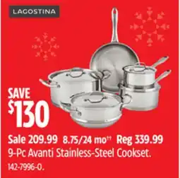 Canadian Tire Lagostina 9-Pc Avanti Stainless-Steel Cookset offer
