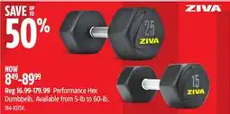 Canadian Tire Performance Hex Dumbbells offer