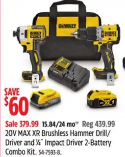 Canadian Tire DEWALT 20V MAX XR Brushless Hammer Drill offer