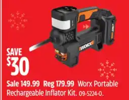 Canadian Tire Worx Portable Rechargeable Inflator Kit offer