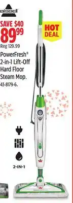 Canadian Tire PowerFresh 2-in-1 Lift-Off Hard Floor Steam Mop offer