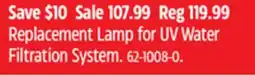 Canadian Tire Rainfresh Replacement Lamp for UV Water Filtration System offer