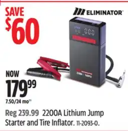 Canadian Tire 2200A Lithium Jump Starter and Tire Inflator offer
