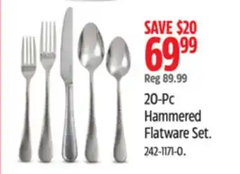 Canadian Tire PADERNO 20-Pc Hammered Flatware Set offer