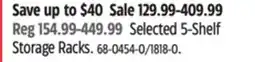 Canadian Tire Selected 5-Shelf Storage Rack offer