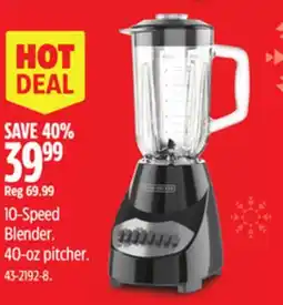 Canadian Tire Black & Decker 10-Speed Blender offer