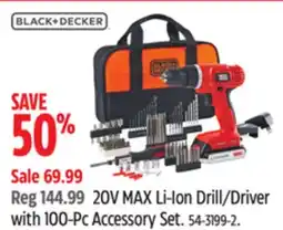 Canadian Tire 20V MAX Li-Ion Drill/Driver with 100-Pc Accessory Set offer