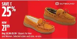Canadian Tire Outbound Slippers for Men and Women offer