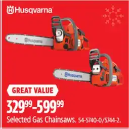 Canadian Tire Husqvarna Selected Gas Chainsaws offer
