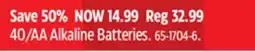 Canadian Tire 40/AA Alkaline Batteries offer