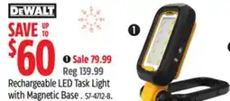 Canadian Tire DEWALT Rechargeable LED Task Light with Magnetic Base offer
