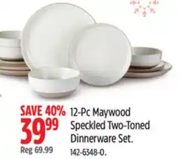 Canadian Tire 12-Pc Maywood Speckled Two-Toned Dinnerware Set offer
