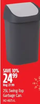 Canadian Tire 25L Swing-Top Garbage Can offer