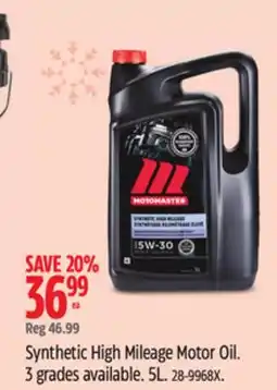 Canadian Tire MotoMaster Synthetic High Mileage Motor Oil offer