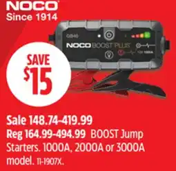 Canadian Tire NOCO BOOST Jump Starters offer