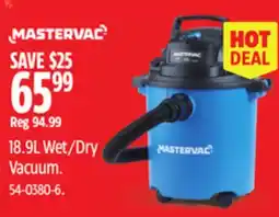 Canadian Tire Mastervac 18.9L Wet/Dry Vacuum offer