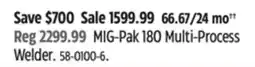 Canadian Tire Lincoln MIG-Pak 180 Multi-Process Welder offer