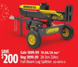 Canadian Tire Champion 28-Ton 224cc Full-Beam Log Splitter offer