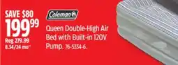 Canadian Tire Coleman Queen Double-High Air Bed with Built-in 120V Pump offer