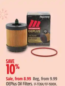 Canadian Tire MotoMaster OEPlus Oil Filters offer
