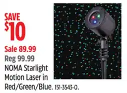 Canadian Tire NOMA Starlight Motion Laser in Red/Green/Blue offer