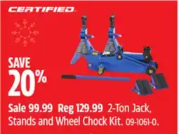 Canadian Tire Certified 2-Ton Jack, Stands and Wheel Chock Kit offer
