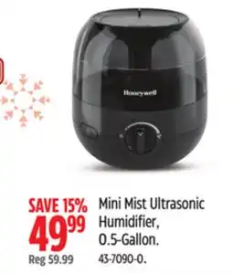 Canadian Tire Honeywell Mini Mist Ultrasonic Humidifier, 0.5-Gallon offer