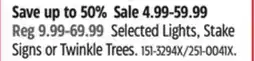 Canadian Tire For Living Selected Lights, Stake Signs or Twinkle Trees offer