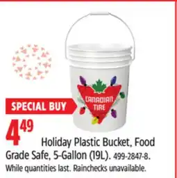 Canadian Tire Canadian Tire Holiday Plastic Bucket, Food Grade Safe, 5-Gallon offer
