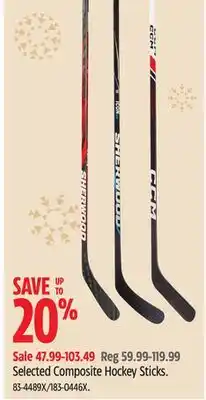 Canadian Tire Sherwood Selected Composite Hockey Sticks offer