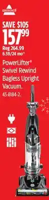 Canadian Tire Bissell PowerLifter Swivel Rewind Bagless Upright Vacuum offer