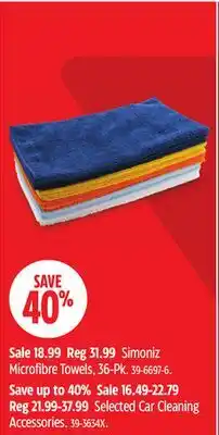 Canadian Tire SIMONIZ Microfibre Towels, 36-Pk offer