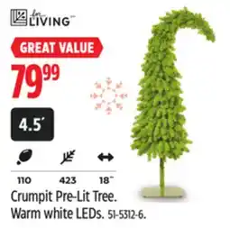 Canadian Tire For Living Crumpit Pre-Lit Tree. Warm white LEDs offer