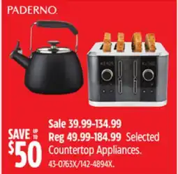 Canadian Tire Paderno Selected Countertop Appliances offer