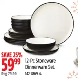 Canadian Tire CANVAS 12-Pc Stoneware Dinnerware Set offer