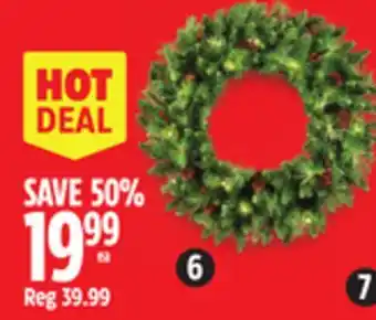 Canadian Tire NOMA 24˝ Battery-Operated Wreath offer