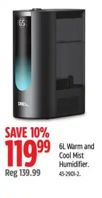 Canadian Tire Dreo 6L Warm and Cool Mist Humidifier offer