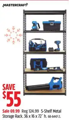 Canadian Tire Mastercraft 5-Shelf Metal Storage Rack offer