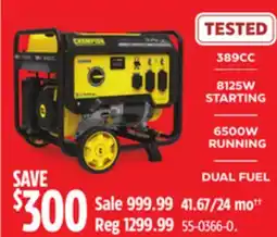 Canadian Tire Champion 6500/8125 Watt Dual Fuel Portable Generator offer
