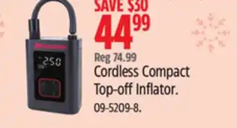 Canadian Tire Cordless Compact Top-off Inflator offer