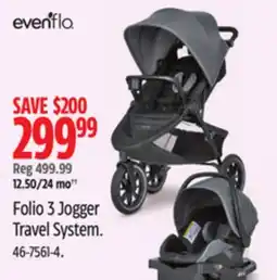 Canadian Tire Evenflo Folio 3 Jogger Travel System offer