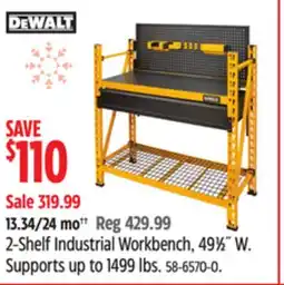 Canadian Tire DeWALT 2-Shelf Industrial Workbench offer