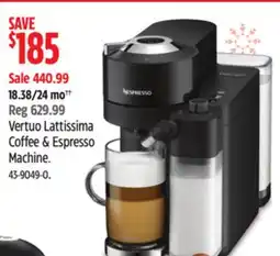 Canadian Tire Nespresso Vertuo Lattissima Coffee & Espresso Machine offer