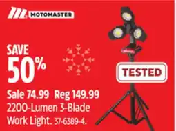 Canadian Tire MotoMaster 2200-Lumen 3-Blade Work Light offer