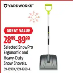Canadian Tire Yardworks Selected SnowPro Ergonomic and Heavy-Duty Snow Shovels offer