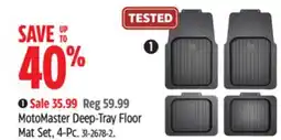 Canadian Tire MotoMaster Deep-Tray Floor Mat Set, 4-Pc offer